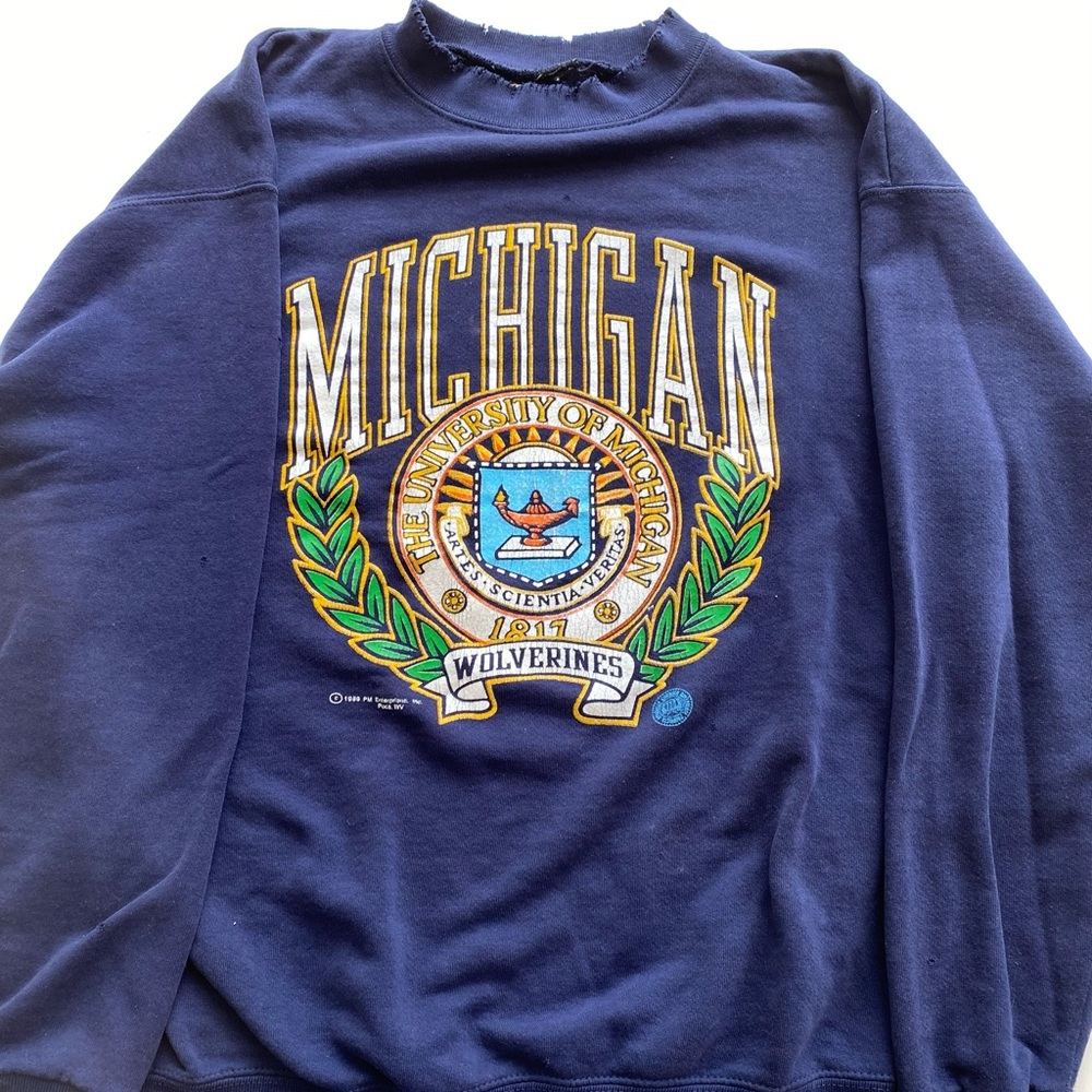 University of Michigan Vintage Crew Neck Oversized